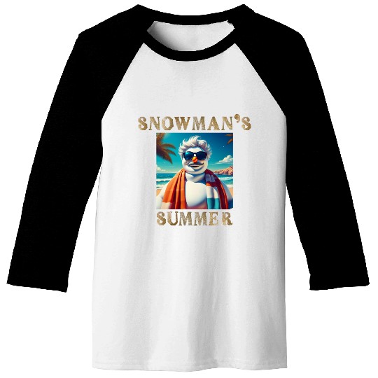 Chillin' Snowman: A Summer Surprise Baseball Tees