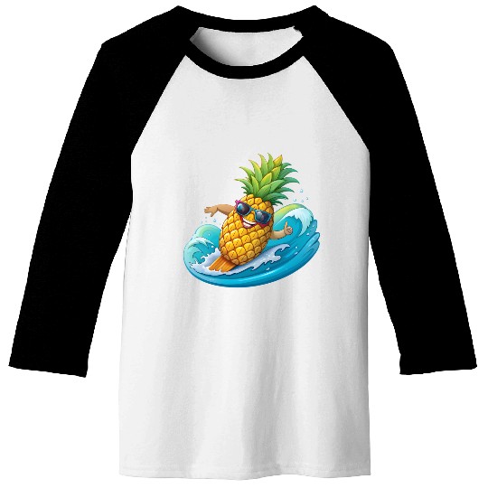 Pineapple Surfer Baseball Tees