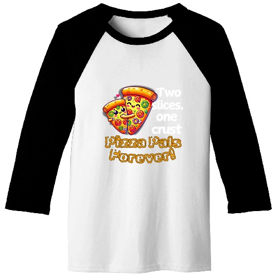 Cheesy Together: Two Slices, One Heart! Baseball Tees