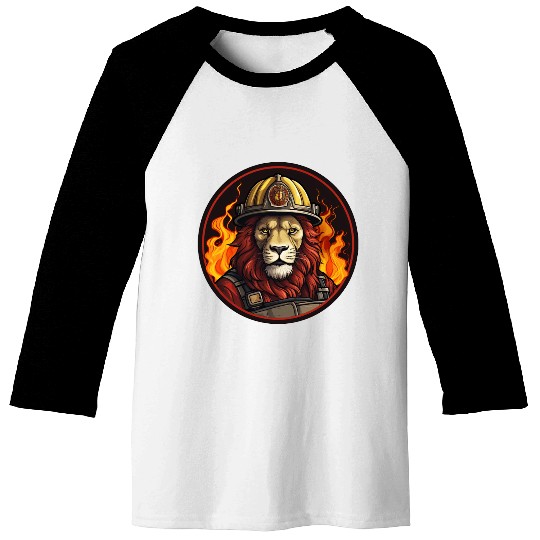 Lion Firefighter Baseball Tees