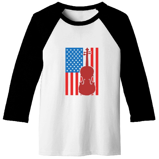 Violin USA Flag Baseball Tees