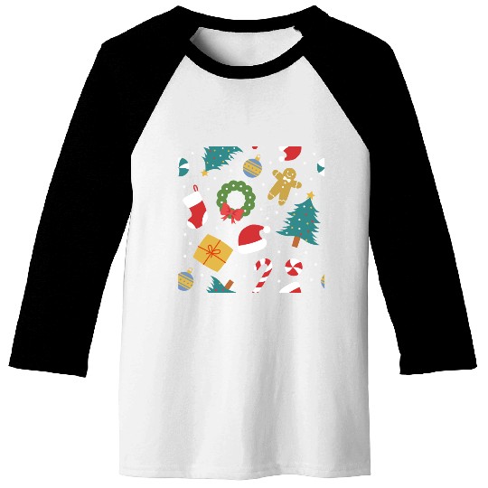Classic Christmas Icons Baseball Tees