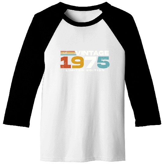 Vintage 1975 born Retro 50th birthday Baseball Tees
