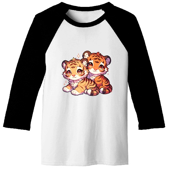 Adorable Baby Tiger Cubs Artwork - Cute and Baseball Tees