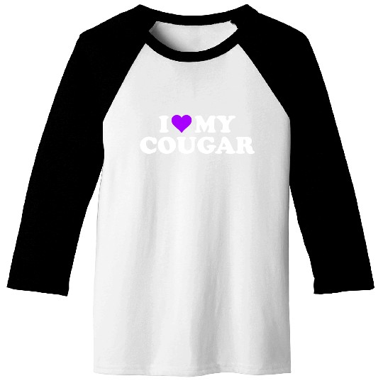 I Love Cougars Cougar Humor Valentine's Day 3BK4 Baseball Tees