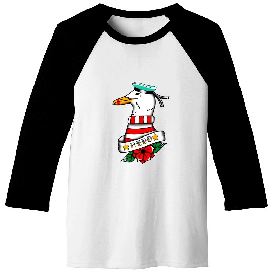 Hero Seagull Tattoo Baseball Tees