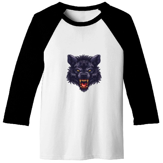 dark wolf face Baseball Tees