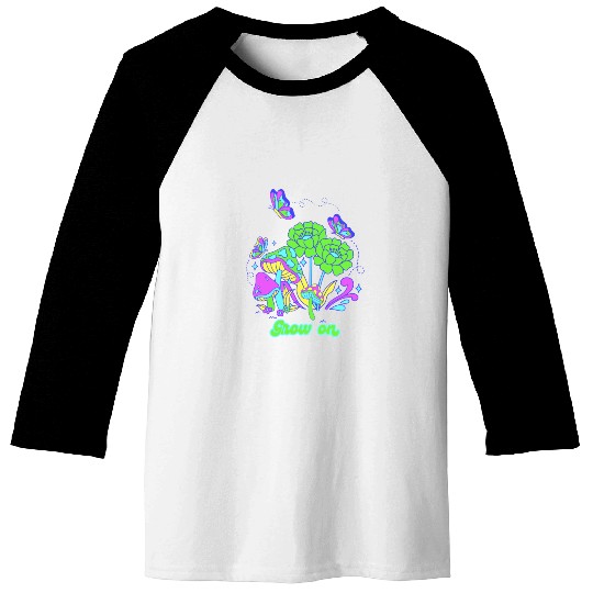 Grow on Psychedelic Green Baseball Tees