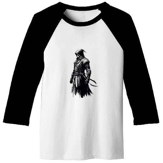 Black Warrior Sketch Power Fantasy Art 7 Baseball Tees
