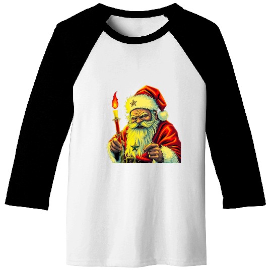 Gothic Mystic Santa Art Baseball Tees