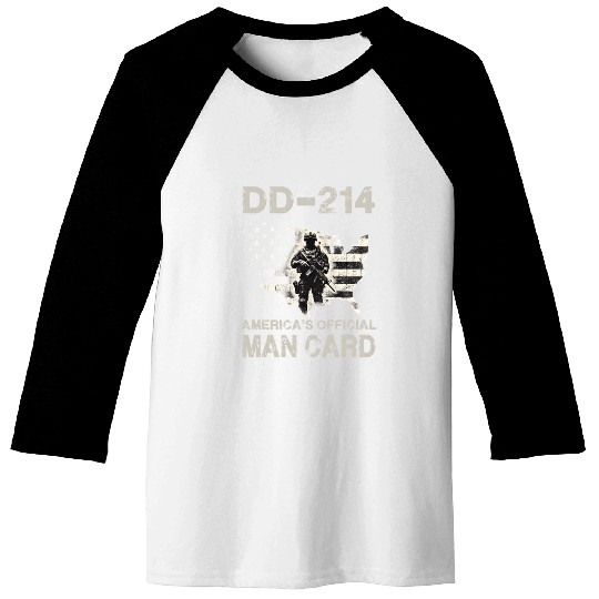 DD 214 America s Official Man Card Baseball Tees