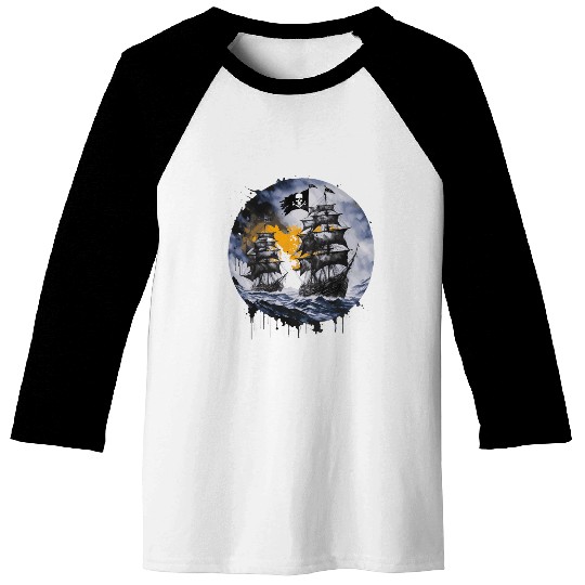 Pirate Boat, Pirates, Captain, Sailing Ship, Baseball Tees