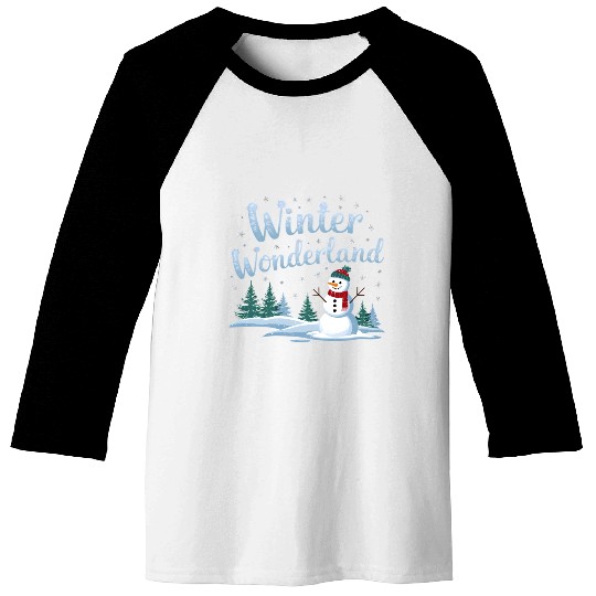 christmas snowman winter wonderland Baseball Tees