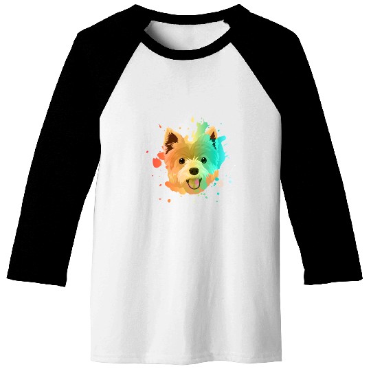 Yorkshire Terrier Colorful Baseball Tees