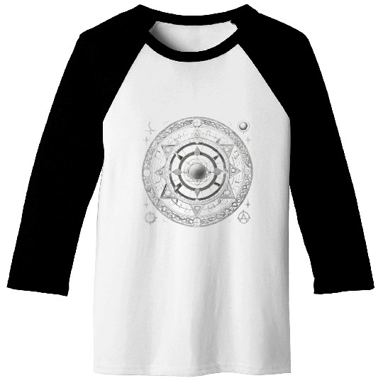 Cosmic Mandala Design Baseball Tees