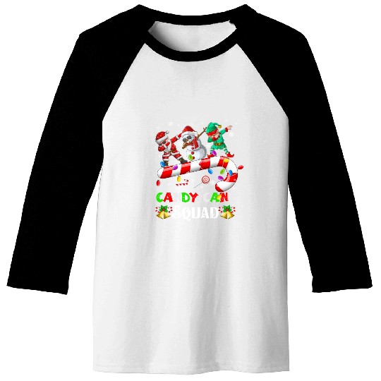 Dabbing Santa Elf Snowman Candy Cane Christmas Baseball Tees