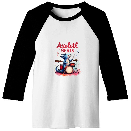 Xolotl Beats Axolotl Funny: Cute Axolotl Baseball Tees