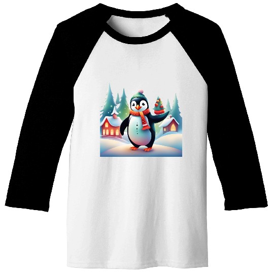 Christmas Merry Christmas For Gift Penguin Snowman Baseball Tees