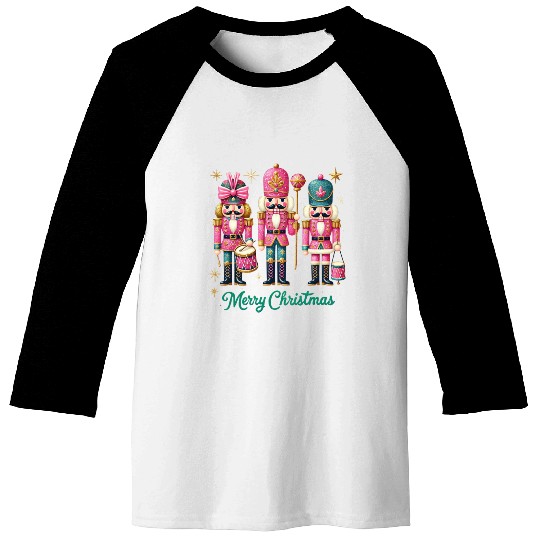 Glitter Nutcracker Friends, Merry Christmas Baseball Tees