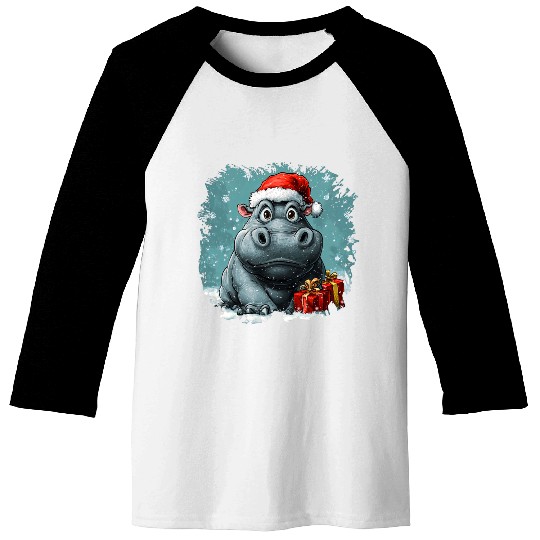 Hippo Christmas Baseball Tees