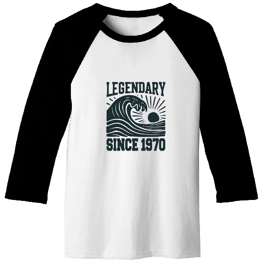 Legendary Since 1970 Birthday Vibes Baseball Tees