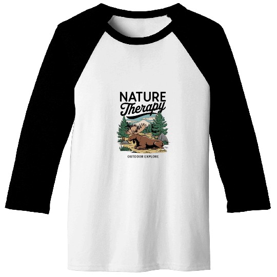 Moose in the Wild - Nature Therapy Graphic Baseball Tees