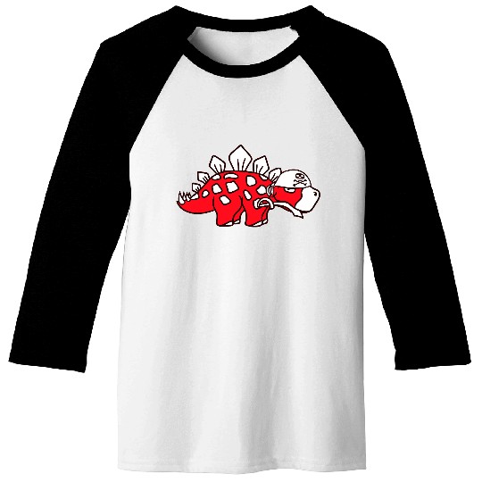 Stegosaurus Dinosaur Sabre Pirate Captain Dino Fun Baseball Tees