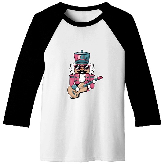 Nutcracker Playing Guitar Baseball Tees