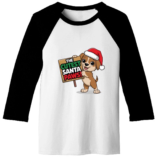 Cutest Santa Paws Baseball Tees