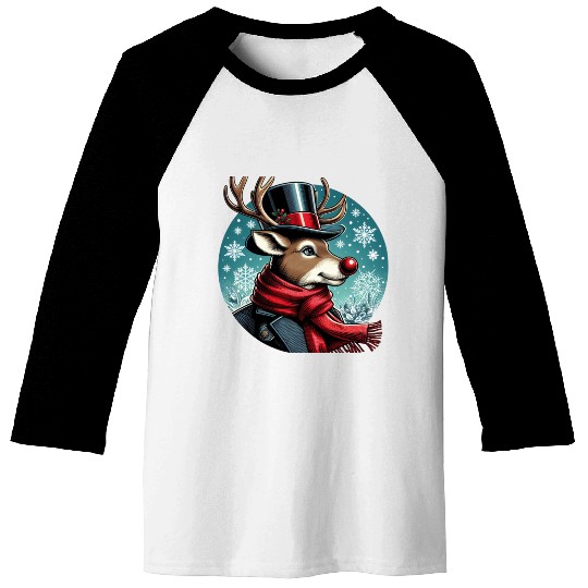 Vintage Red-Nosed Reindeer: Perfect For Christmas Baseball Tees