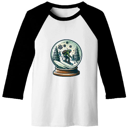 Snowboarding Adventure in Winter Wonderland Baseball Tees