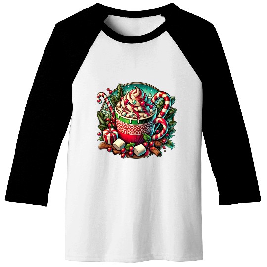 Festive Hot Cocoa Christmas Delight Baseball Tees