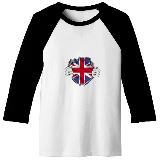 Union Jack Ripped Style UK Pride Baseball Tees