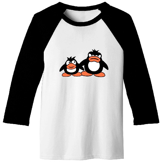 Penguin Two Friends 2 Team Big Brother Angry Crew Baseball Tees