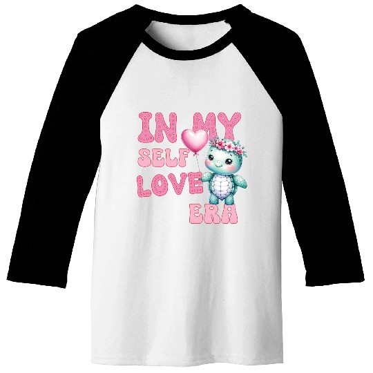 Cute Valentine's day Turtle - In my self love Baseball Tees