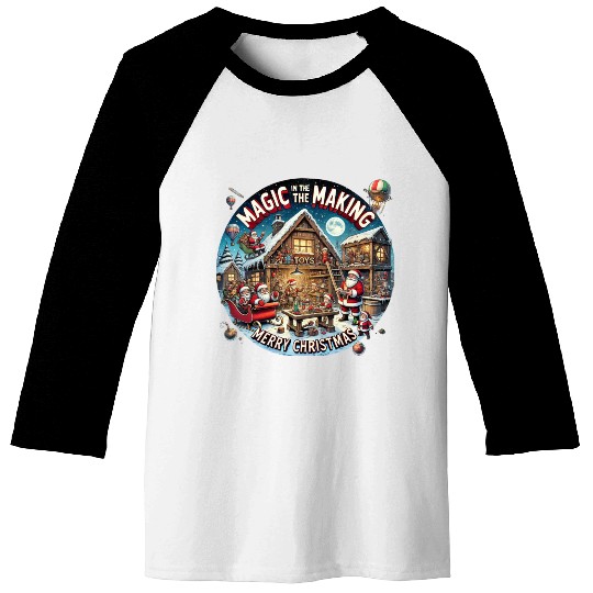 Santa's Workshop Christmas Magic Baseball Tees