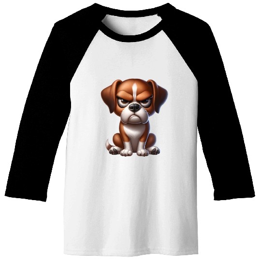 Grumpy Patriotic Dog – Funny Pet Lover Design Baseball Tees