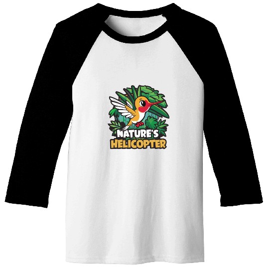 Hummingbird Humor Nature's Helicopter Tropical Baseball Tees