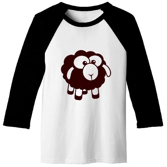 Black Sheep Small Cute Cute Lamb Cool Comic Sweet Baseball Tees