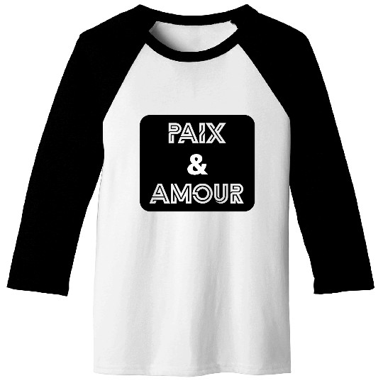 Paix et amour noir Baseball Tees