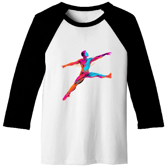 Male Ballet Dancer Synthwave Baseball Tees