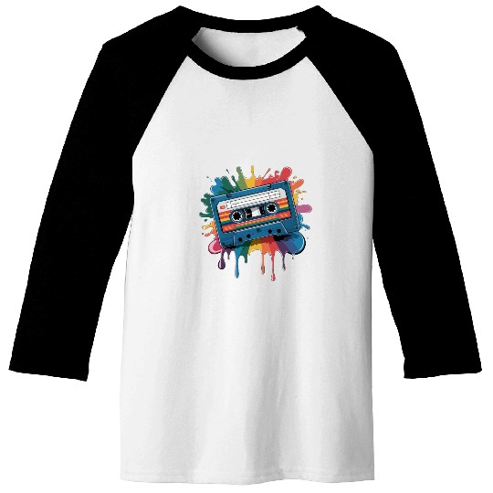 80s Retro Cassette Splash Classic Cassette Tape Baseball Tees