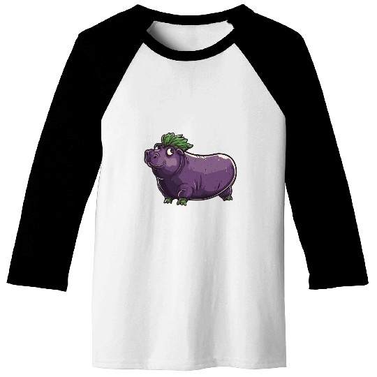 Hip Eggplant Baseball Tees