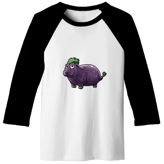 Hip Eggplant Baseball Tees
