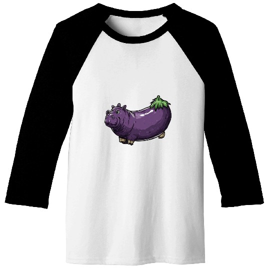 Hip Eggplant Baseball Tees