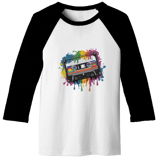 80s Retro Cassette Splash Classic Cassette Tape Baseball Tees
