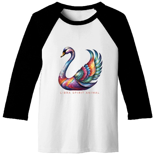 Libra Spirit Animal Swan Alebrije Baseball Tees