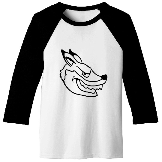 Fox Evil Look Dangerous Crazy Wild Animal Fun Face Baseball Tees