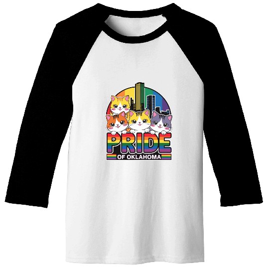 Pride of Oklahoma City USA Rainbow Flag Baseball Tees