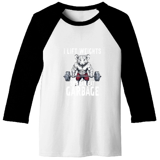 Opossum Weightlifting Workout Gym Gift Baseball Tees